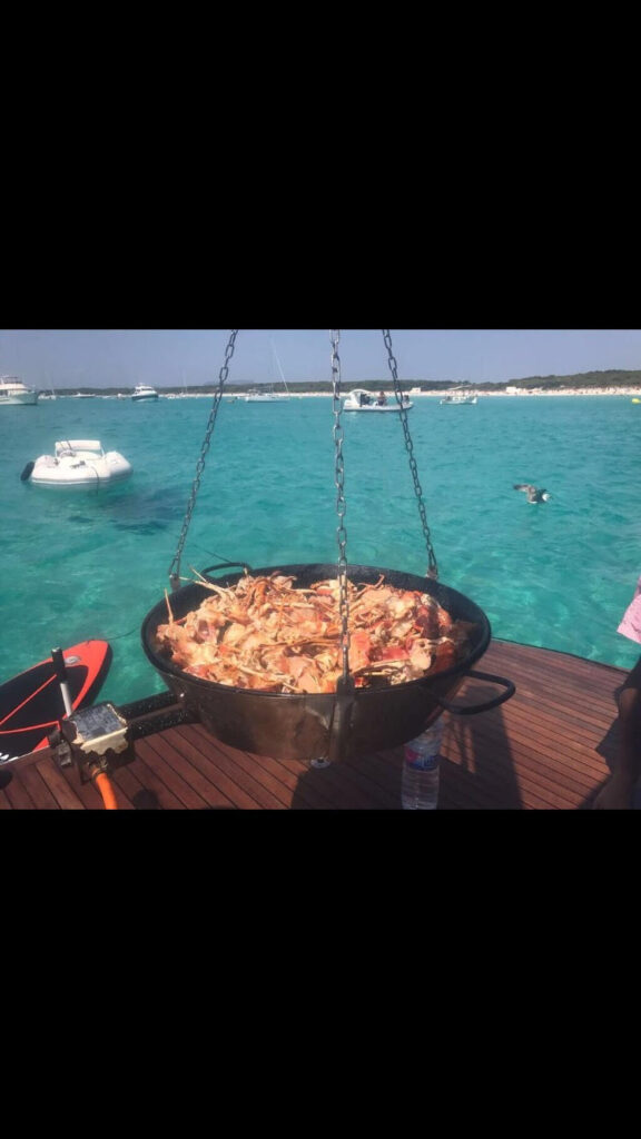 Paella on a boat in Mallorca