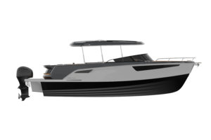 This is an images of an alfastreet boat 32 cabin outboard